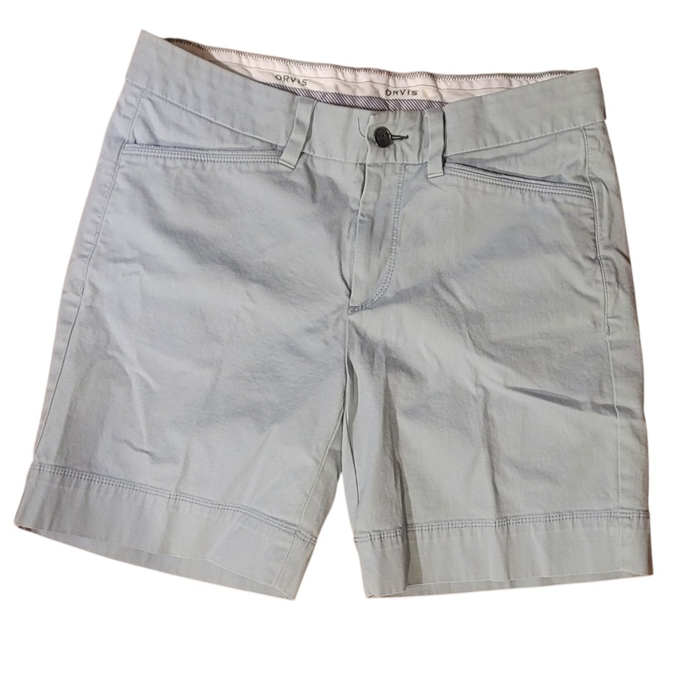 Orvis Everyday Chino Shorts Womens Sz‎ 6 Seafoam Green Stretch Hiking Golf Gorp